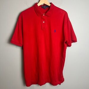Polo Ralph Lauren Polo Shirt Mens Large Red Classic Fit Embroidered Pony Horse